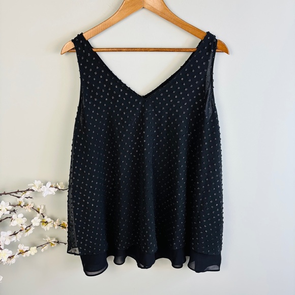 Lane Bryant Clip Dot Double Layer Swing Tank Size 16 - Picture 3 of 3
